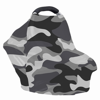 Grey And White Camouflage Print Baby Seat Cover
