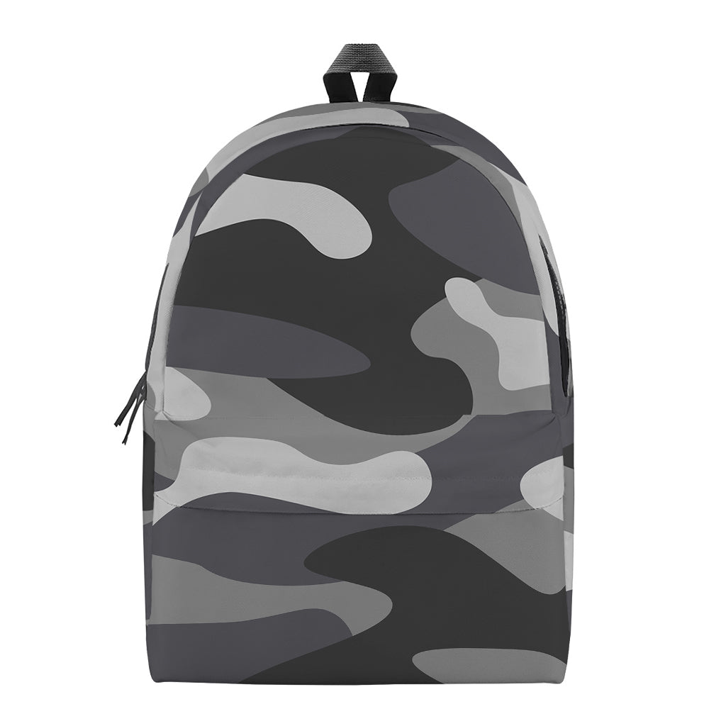Grey And White Camouflage Print Backpack