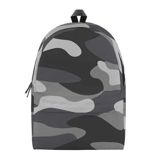 Grey And White Camouflage Print Backpack