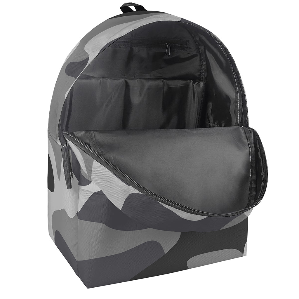 Grey And White Camouflage Print Backpack