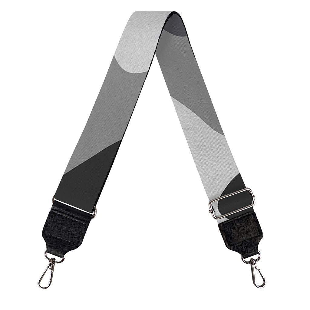 Grey And White Camouflage Print Bag Strap