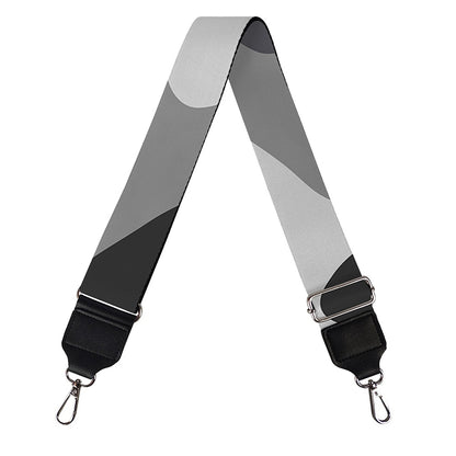 Grey And White Camouflage Print Bag Strap
