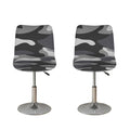 Grey And White Camouflage Print Bar Stool Covers
