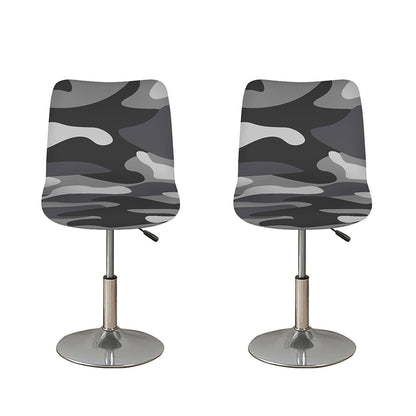 Grey And White Camouflage Print Bar Stool Covers