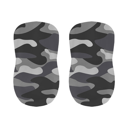 Grey And White Camouflage Print Bar Stool Covers
