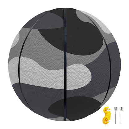 Grey And White Camouflage Print Basketball