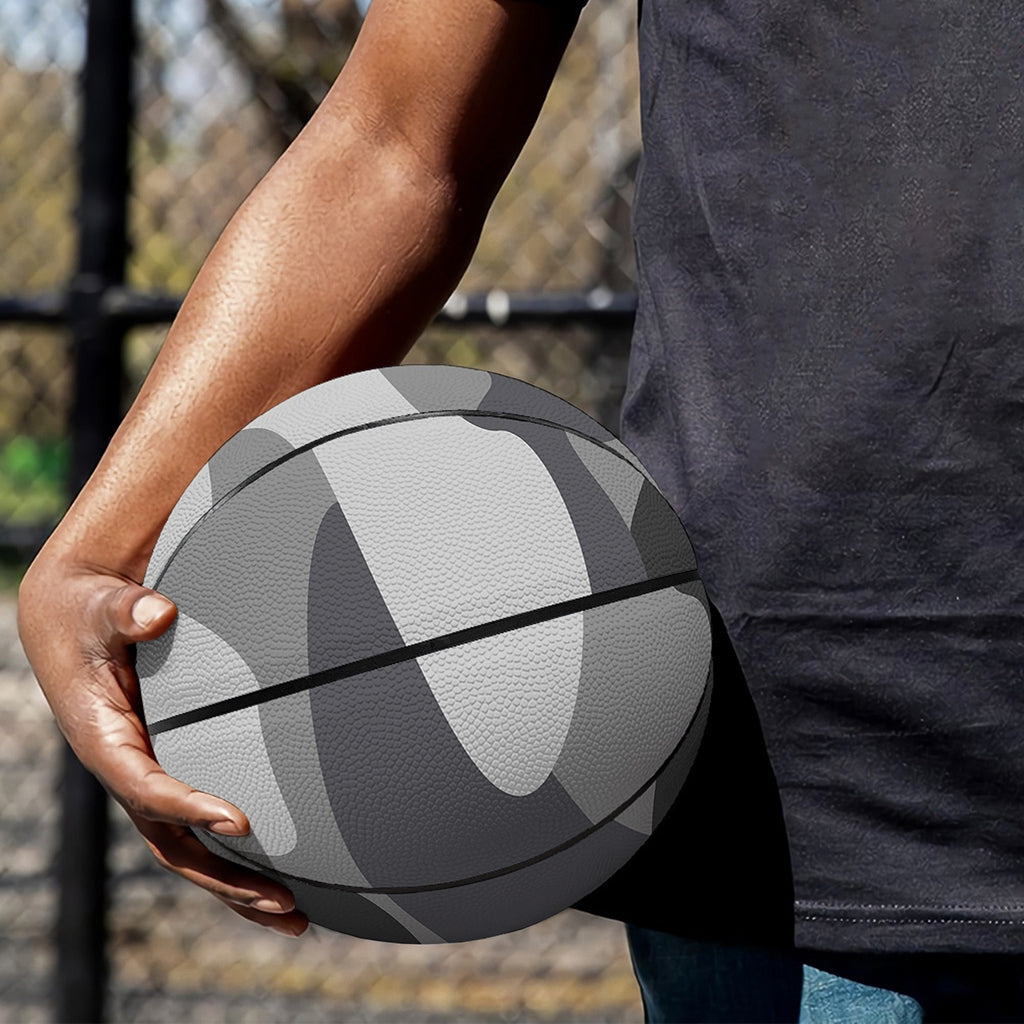 Grey And White Camouflage Print Basketball