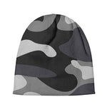 Grey And White Camouflage Print Beanie