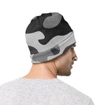 Grey And White Camouflage Print Beanie