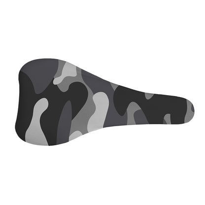 Grey And White Camouflage Print Bicycle Seat Cover