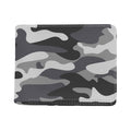 Grey And White Camouflage Print Bifold Wallet