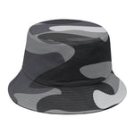 Grey And White Camouflage Print Bucket Hat