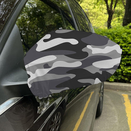 Grey And White Camouflage Print Car Side Mirror Covers
