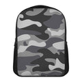 Grey And White Camouflage Print Casual Backpack