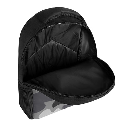 Grey And White Camouflage Print Casual Backpack