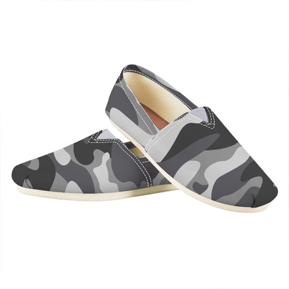 Grey And White Camouflage Print Casual Shoes