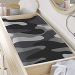 Grey And White Camouflage Print Changing Pad Cover