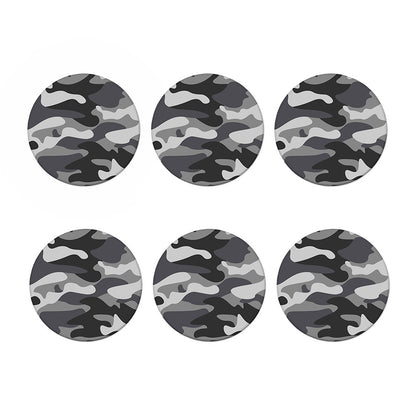 Grey And White Camouflage Print Coaster Set