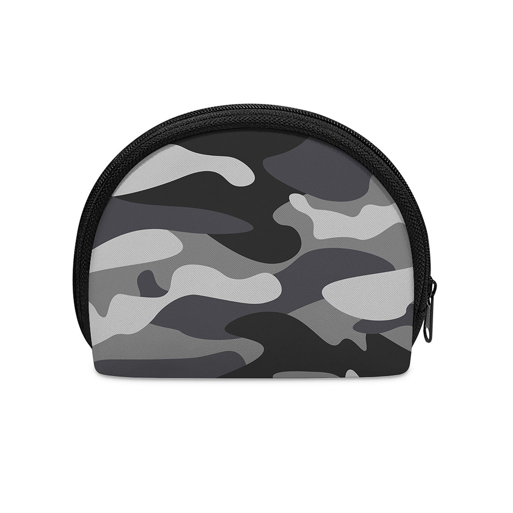 Grey And White Camouflage Print Coin Purse