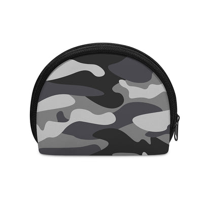 Grey And White Camouflage Print Coin Purse