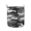 Grey And White Camouflage Print Collapsible Laundry Basket