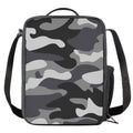 Grey And White Camouflage Print Crossbody Lunch Bag
