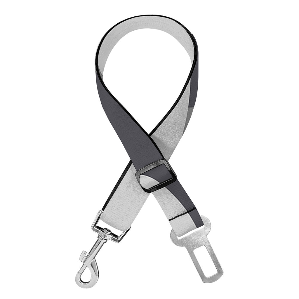 Grey And White Camouflage Print Dog Seat Belt