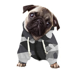 Grey And White Camouflage Print Dog Zip Up Hoodie