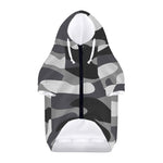 Grey And White Camouflage Print Dog Zip Up Hoodie