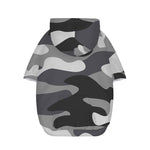 Grey And White Camouflage Print Dog Zip Up Hoodie
