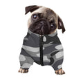 Grey And White Camouflage Print Dog Zip Up Jacket