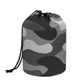 Grey And White Camouflage Print Drawstring Makeup Bag