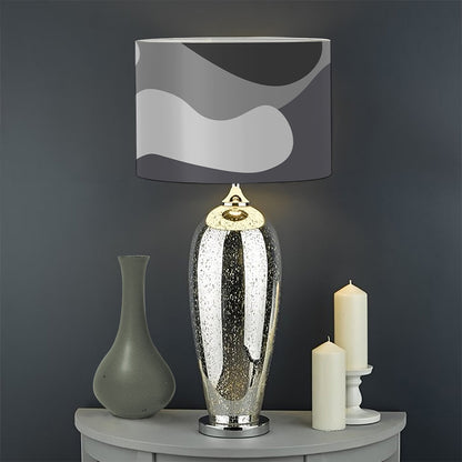 Grey And White Camouflage Print Drum Lamp Shade