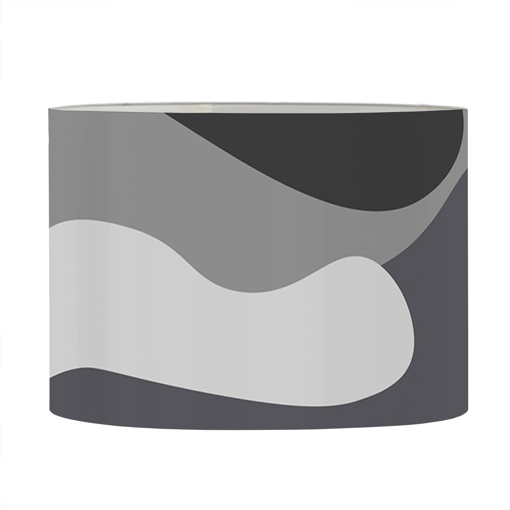 Grey And White Camouflage Print Drum Lamp Shade