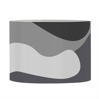 Grey And White Camouflage Print Drum Lamp Shade