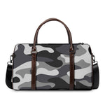 Grey And White Camouflage Print Duffle Bag