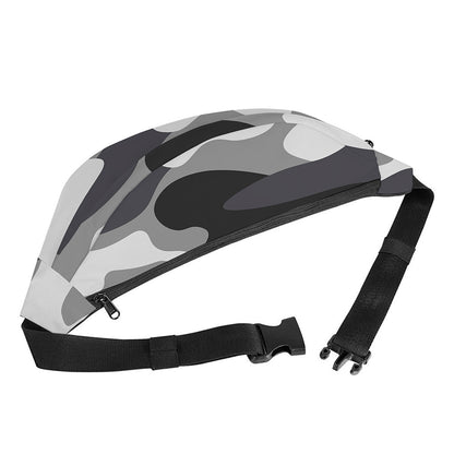 Grey And White Camouflage Print Fanny Pack
