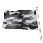 Grey And White Camouflage Print Flag