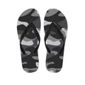 Grey And White Camouflage Print Flip Flops