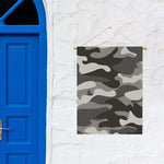 Grey And White Camouflage Print Garden Flag