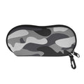 Grey And White Camouflage Print Glasses Case