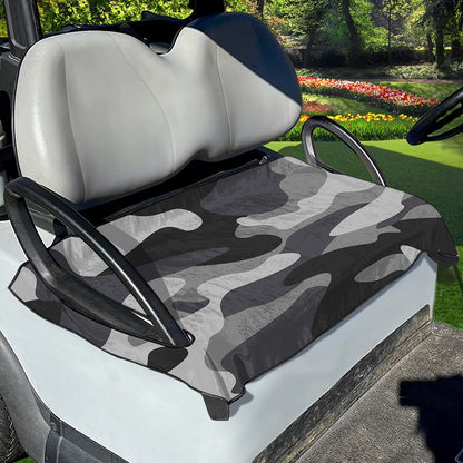 Grey And White Camouflage Print Golf Cart Seat Cover