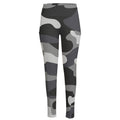 Grey And White Camouflage Print High-Waisted Pocket Leggings