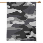 Grey And White Camouflage Print House Flag