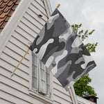 Grey And White Camouflage Print House Flag