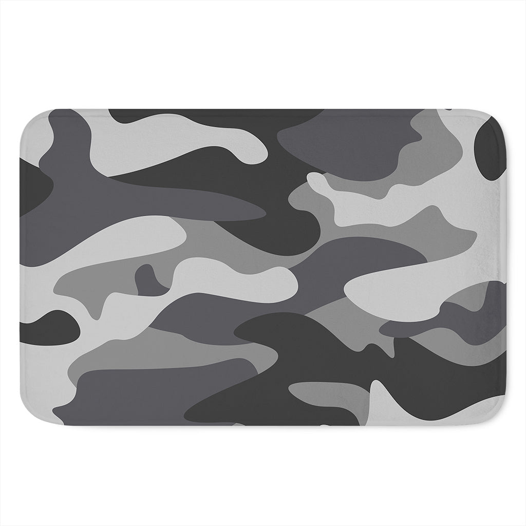 Grey And White Camouflage Print Indoor Door Mat