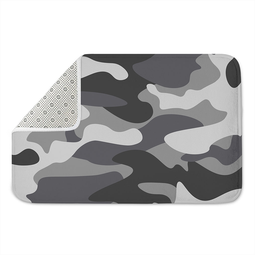 Grey And White Camouflage Print Indoor Door Mat