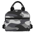 Grey And White Camouflage Print Insulated Lunch Bag