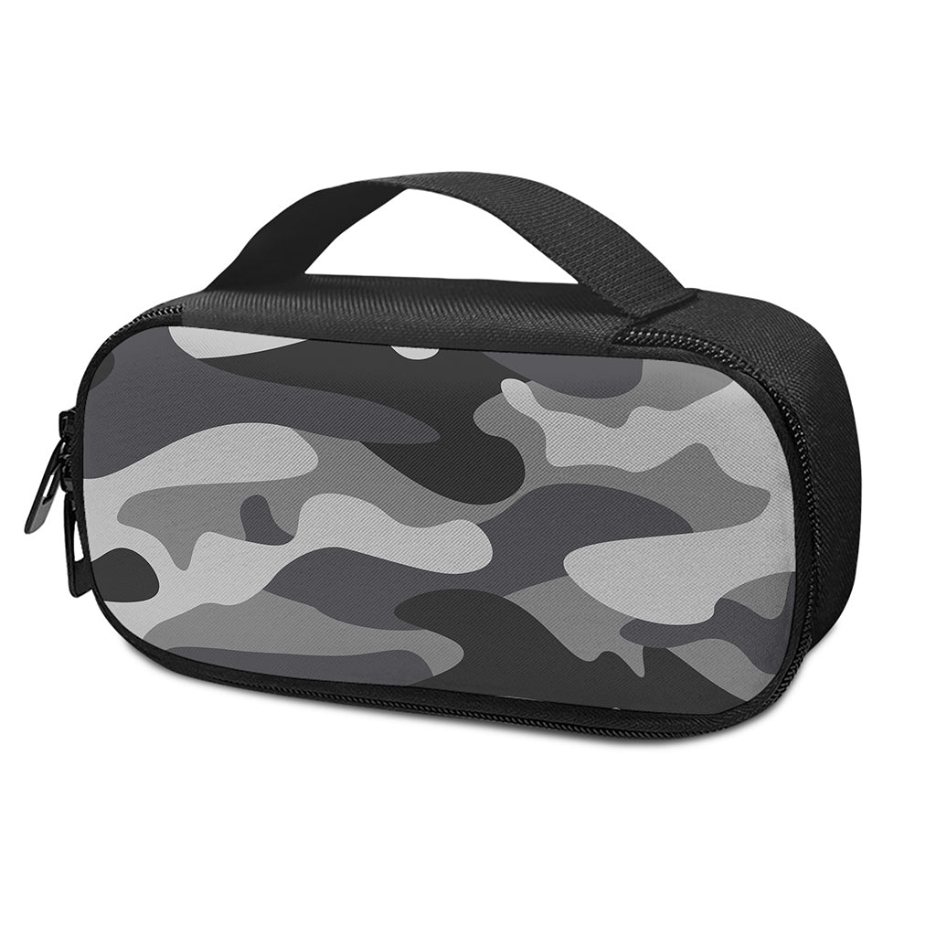Grey And White Camouflage Print Insulin Cooler Travel Case