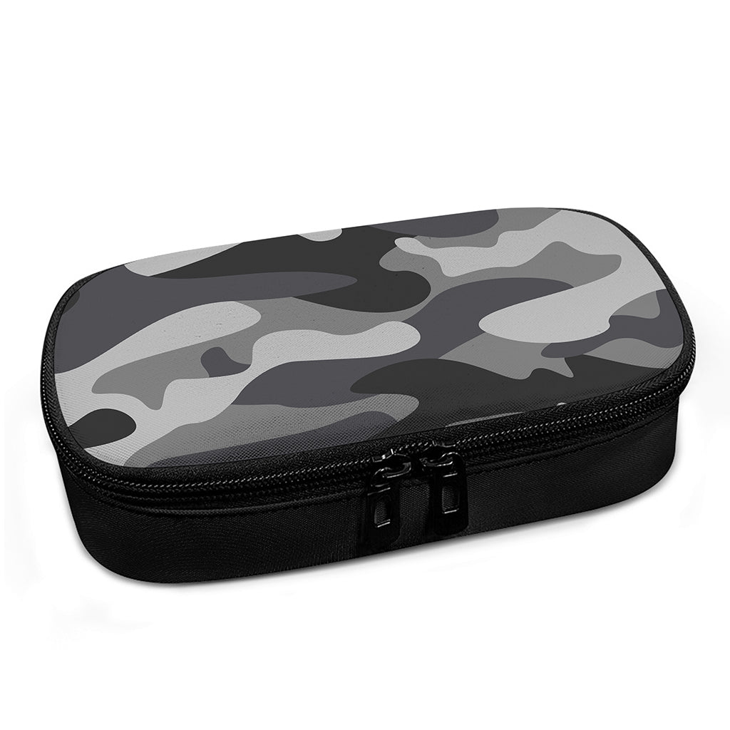 Grey And White Camouflage Print Insulin Cooler Travel Case